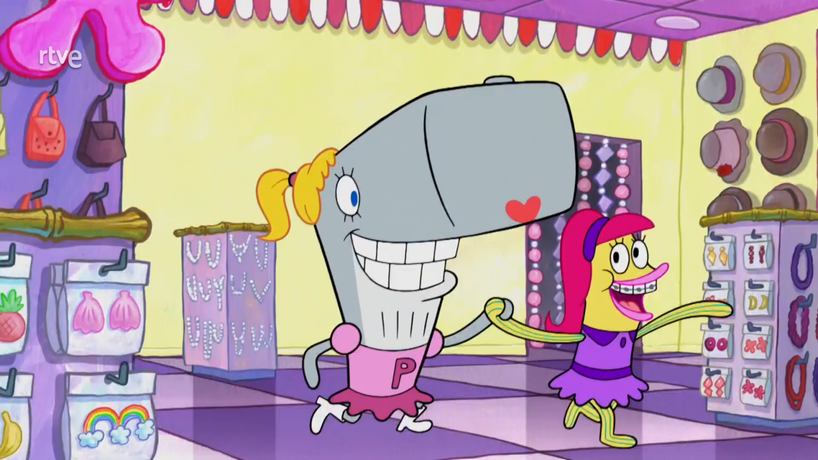 Perla en el centro comercial - Bob Esponja | Ver