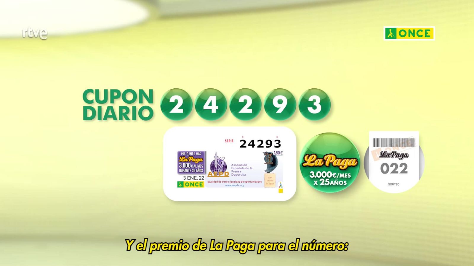 Sorteo ONCE - 03/01/22 - ver ahora