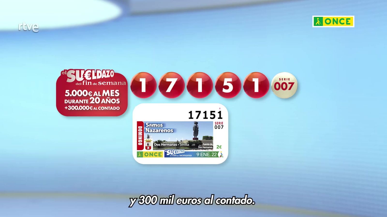 Sorteo ONCE - 09/01/22 - ver ahora