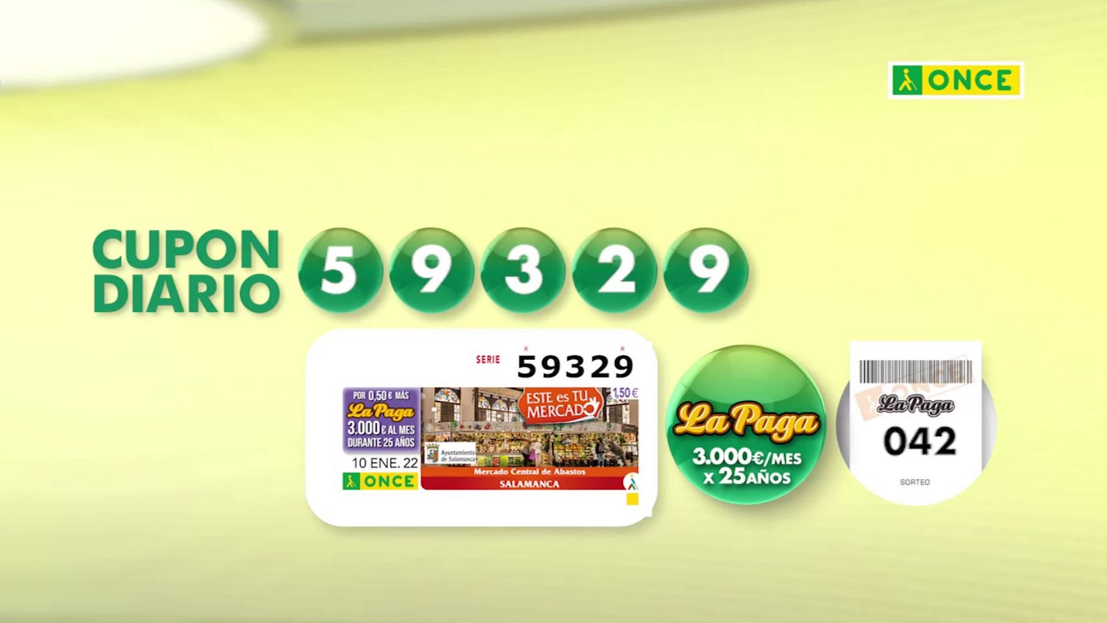 Sorteo ONCE - 10/01/22 - ver ahora