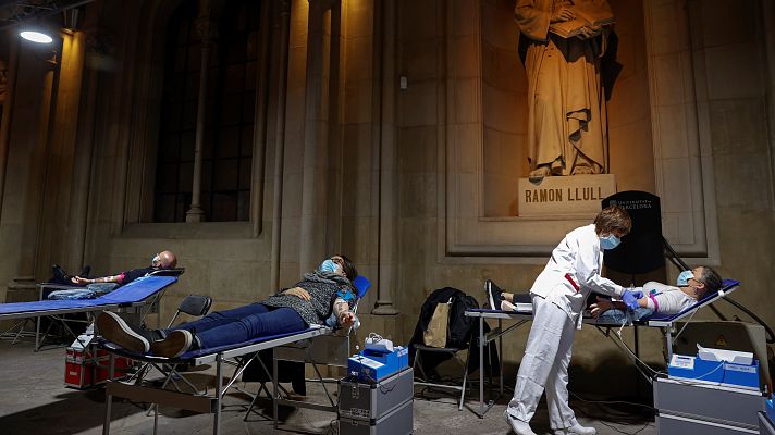 Telediario 1 - Las reservas de sangre, en mínimos debido al COVID