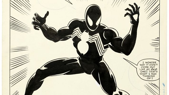 Informativo 24h - Subastan por 3,36 millones de dólares la página donde aparecía el traje negro de Spider-Man