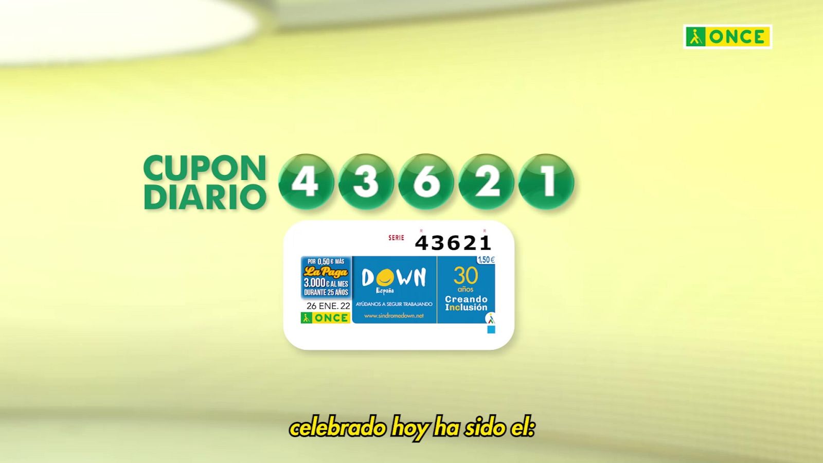 Sorteo ONCE - 26/01/22 - ver ahora