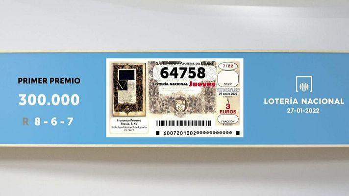 SELAE - Sorteo de la Lotería Nacional del 27/01/2022