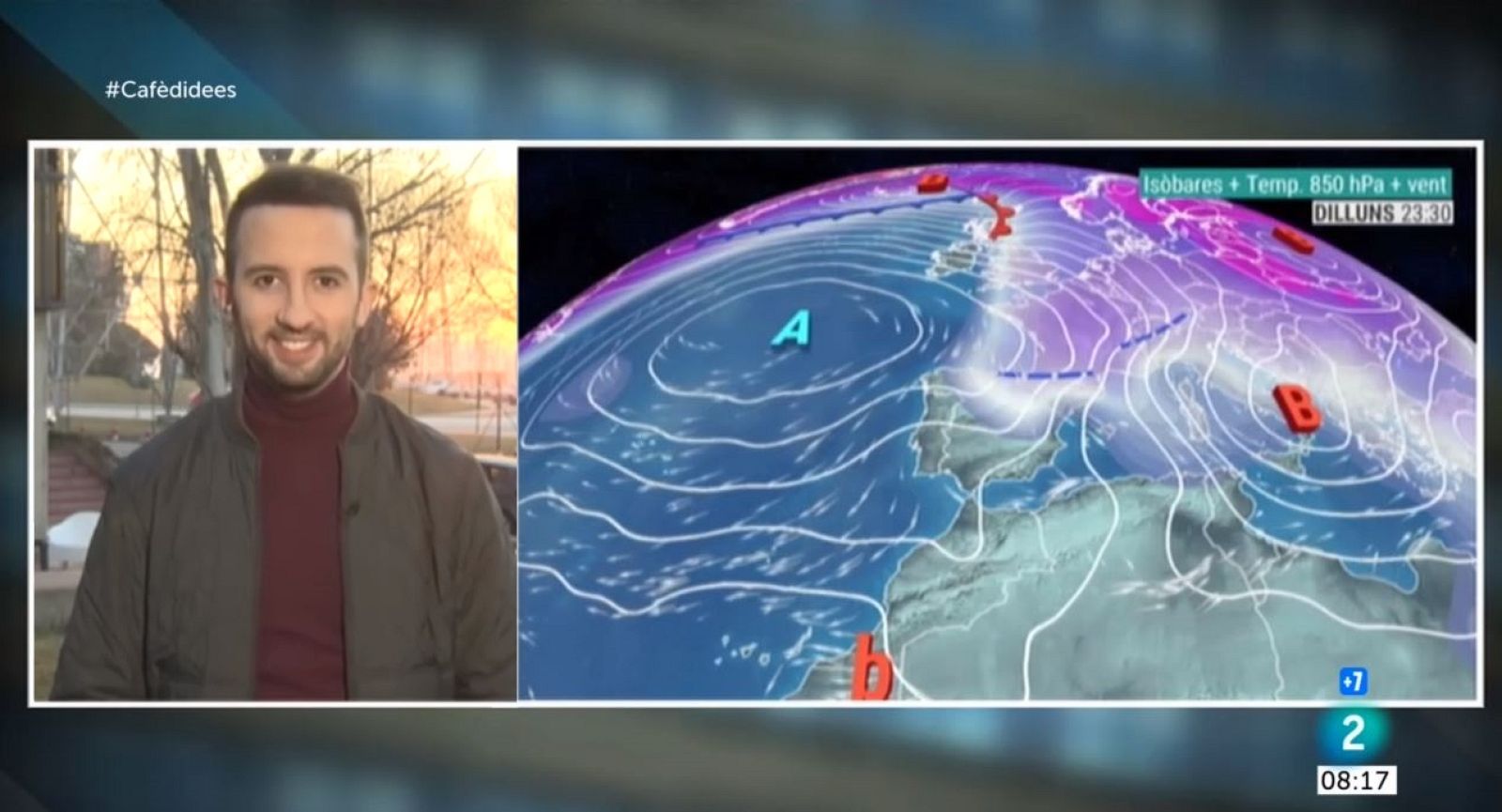 El Temps (31/01/2022) -El vent superarà els 80/100 km/h als dos extrems i als cims del Pirineu, hi haurà mala mal i nevarà a la Vall d'Aran