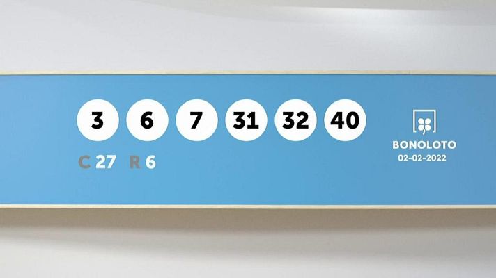 SELAE - Sorteo de la Lotería Bonoloto del 02/02/2022
