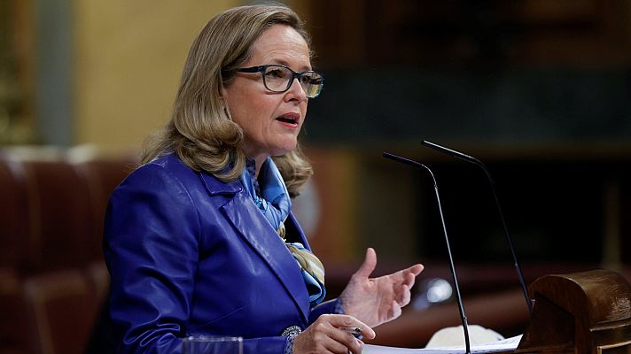 Telediario 1 - La ministra Nadia Calviño: "No participaré en un debate en el que sea la única mujer"