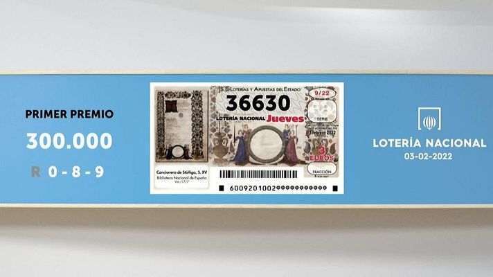 SELAE - Sorteo de la Lotería Nacional del 03/02/2022