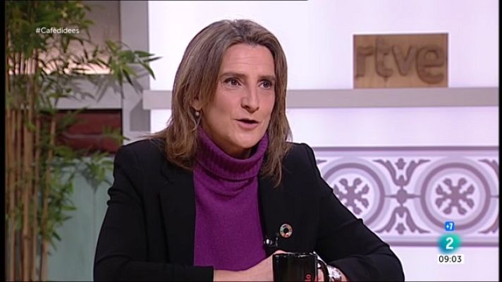 Cafè d'idees - Teresa Ribera: "Catalunya va molt tard amb les renovables"