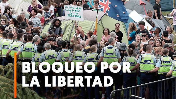 Modo Digital - Movilizaciones frente al parlamento bloquean la capital de Nueva Zelanda inspiradas en el 'Convoy de la libertad'
