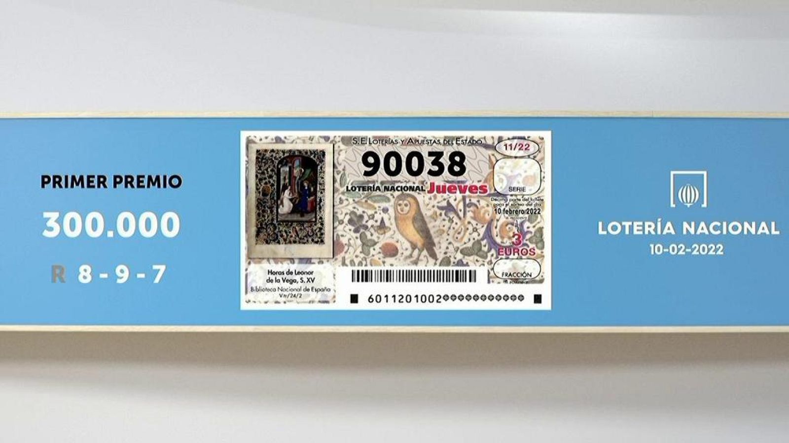 Sorteo de la Lotería Nacional del 10/02/2022 - Ver ahora