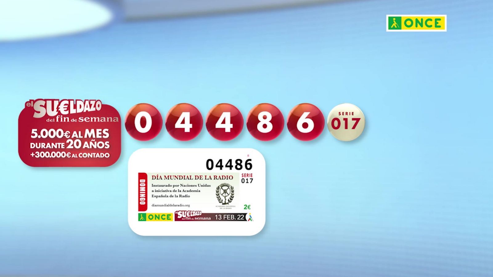 Sorteo ONCE - 13/02/22 - ver ahora