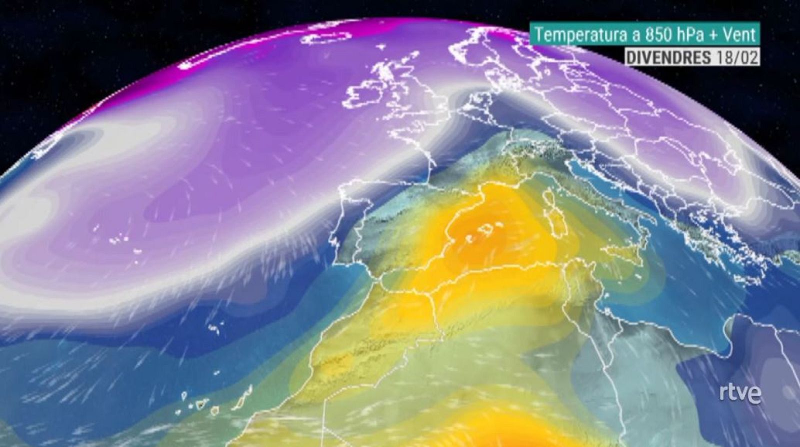 Evolució de la temperatura a 1.500 metres (850 hpa) | Ver