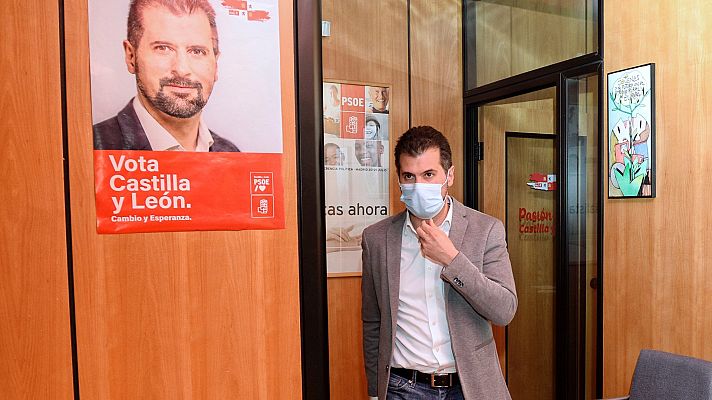 Telediario 1 - Tudanca reta al PP a hacer un cordón sanitario a Vox en toda España para permitir la investidura de Mañueco