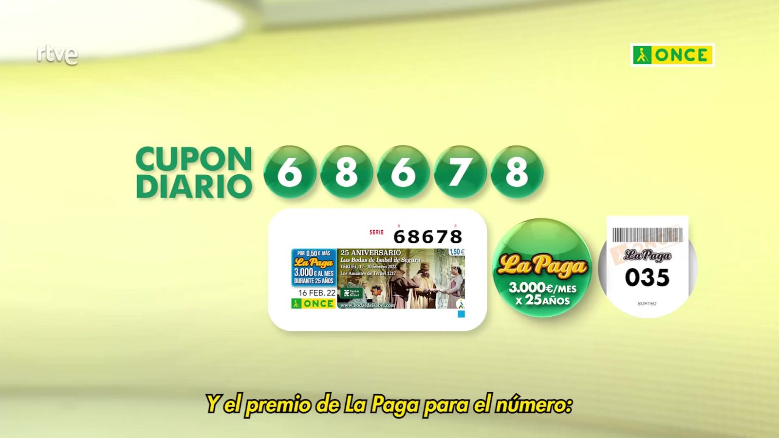 Sorteo ONCE - 16/02/22 - ver ahora