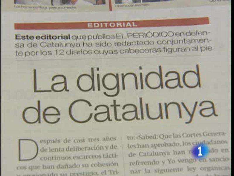 La prensa de Cataluña aparca sus diferencias con un editorial conjunto por el Estatut | Ver