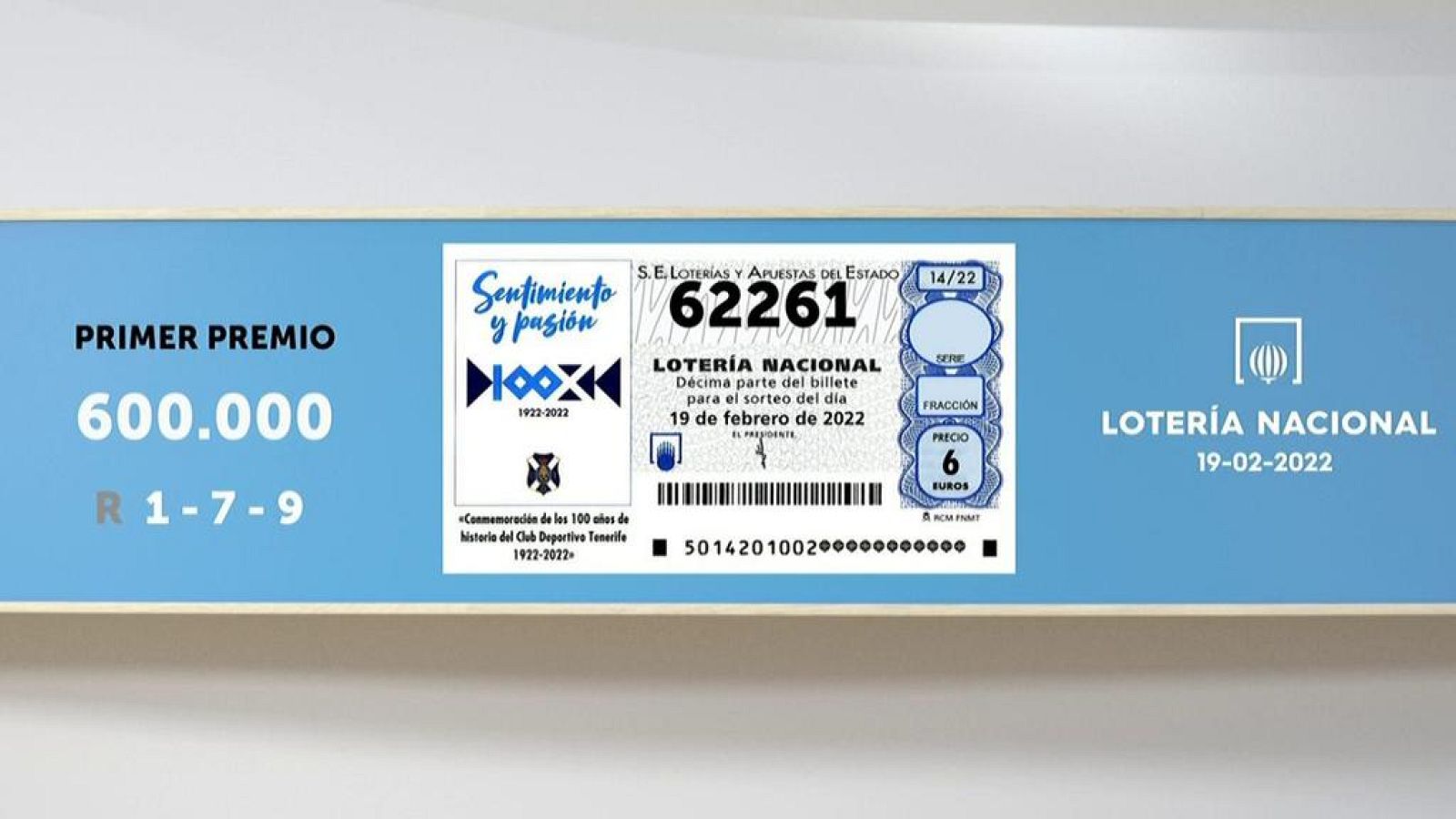Sorteo de la Lotería Nacional del 19/02/2022 - Ver ahora