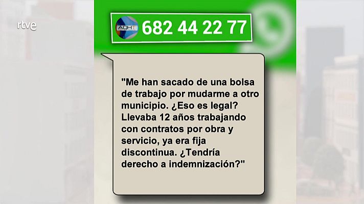 Aquí hay trabajo - No nos pueden sacar de una bolsa de empleo por mudarnos a ot