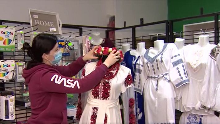 Telediario 1 - Ucranianos residentes en España manifiestan su preocupación