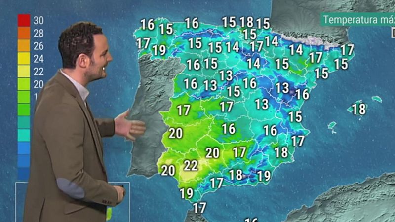 Nubes abundantes y lluvias en parte de la Península y Canarias