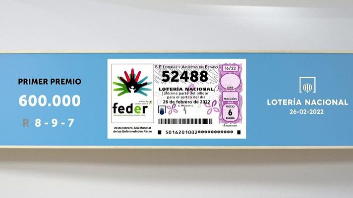 SELAE - Sorteo de la Lotería Nacional del 26/02/2022