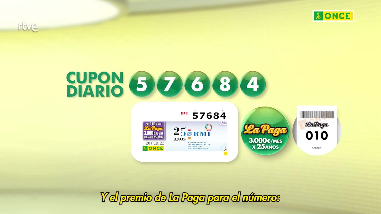 Sorteo ONCE - 28/02/22 - ver ahora