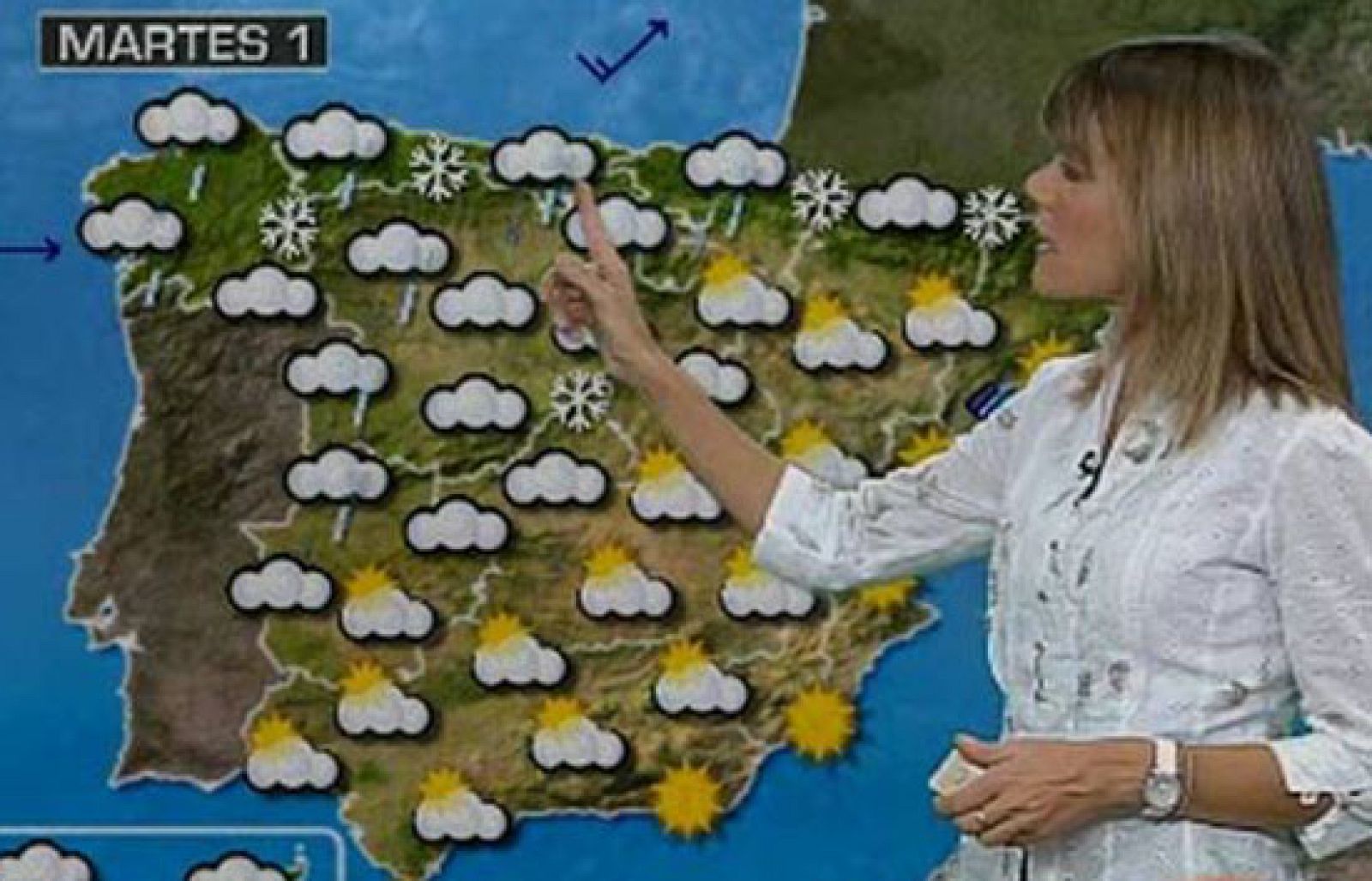 Nevadas en el norte de Navarra y Pirineos y viento muy fuerte en el norte penínsular