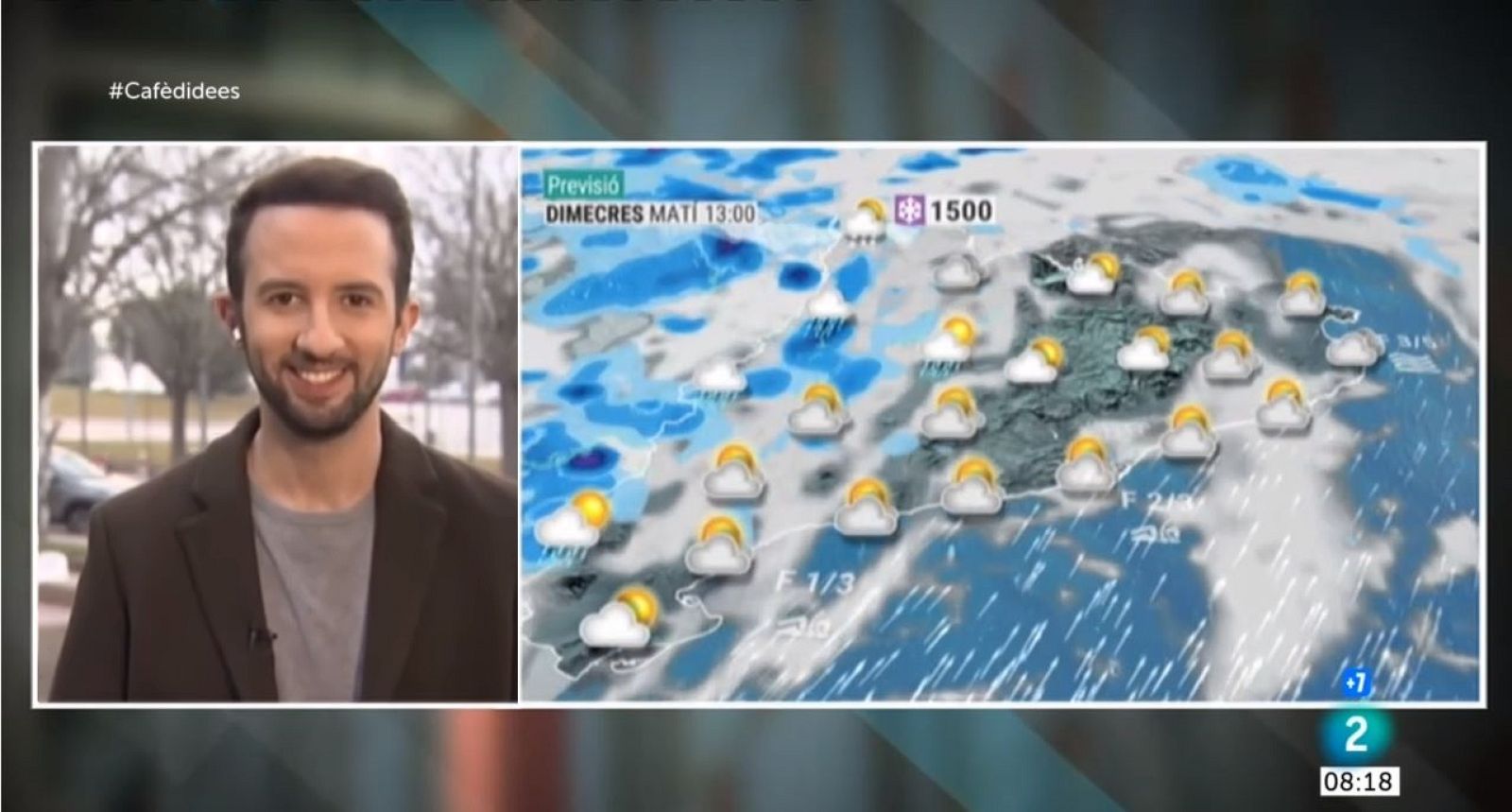 El Temps (02/03/2022) - Un embossament d'aire fred portarà una tarda amb ruixats, calamarsades i tronades sobretot al nord-est