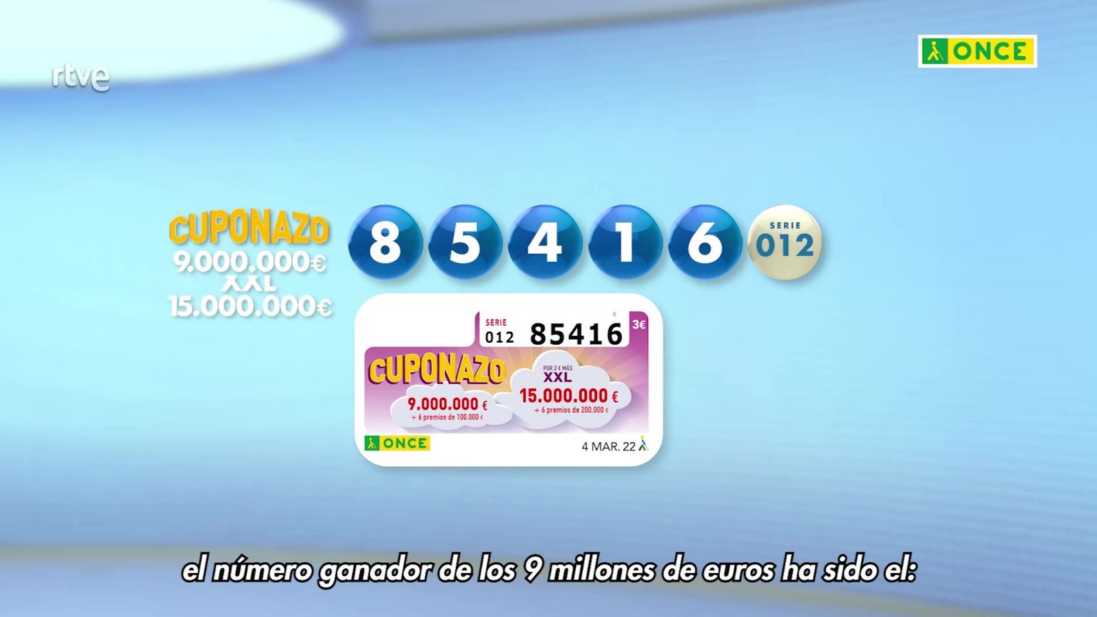 Sorteo ONCE - 04/03/22 - ver ahora