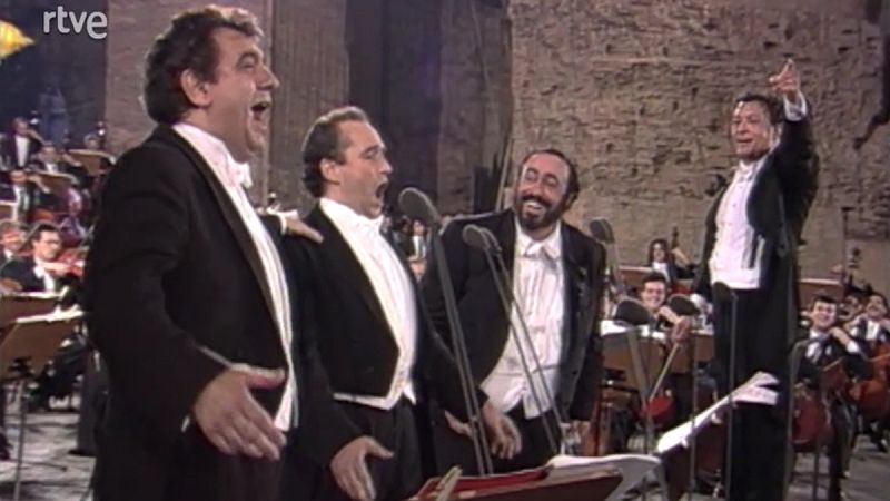 Plácido Domingo, Luciano Pavarotti y José Carreras en Caracalla (1990) - Música en el Archivo de RTVE | Ver