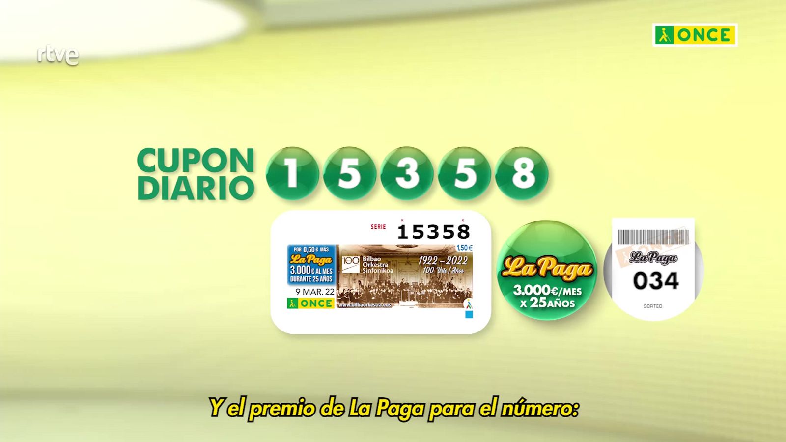 Sorteo ONCE - 09/03/22 - ver ahora