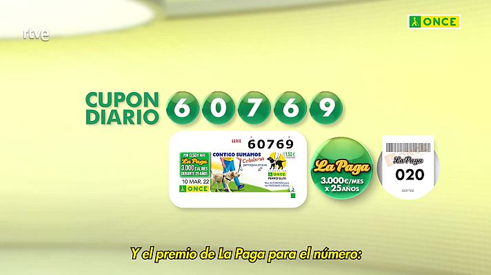 Sorteos ONCE - Resultado del sorteo ONCE.