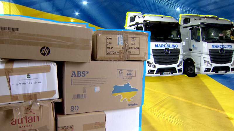 Transportistas ucranianos residentes en Extremadura llevan ayuda a su país