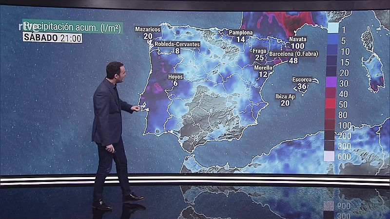 Nevadas en el Pirineo. Viento fuerte en puntos de Galicia y en el Ampurdán - ver ahora