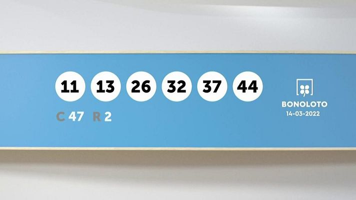 SELAE - Sorteo de la Lotería Bonoloto del 14/03/2022