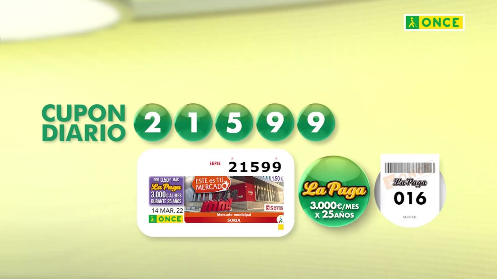 Sorteo ONCE - 14/03/22 - ver ahora