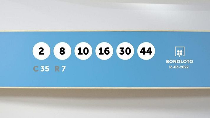 SELAE - Sorteo de la Lotería Bonoloto del 16/03/2022