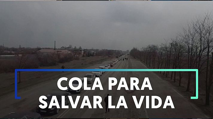 Modo Digital - Los ucranianos huyen de Mariúpol creando colas kilométricas