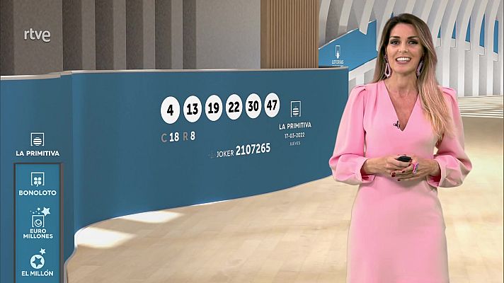 Loterías - Sorteo de la Lotería Nacional, Bonoloto, Primitiva y Jóker del 17/03/2022