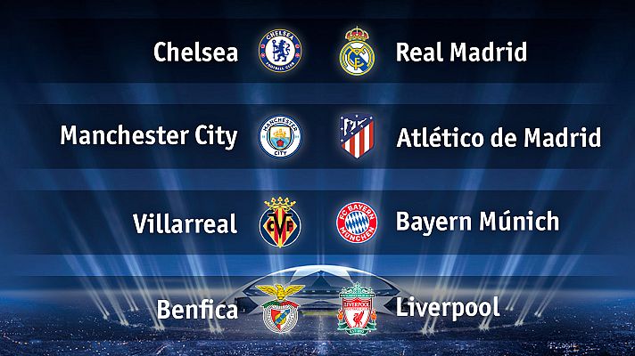 Telediario 1 - Chelsea-Madrid, City-Atleticy Villarreal-Bayern en cuartos