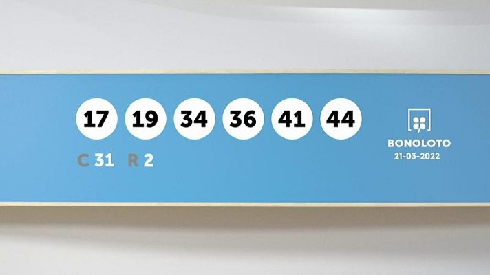 SELAE - Sorteo de la Lotería Bonoloto del 21/03/2022