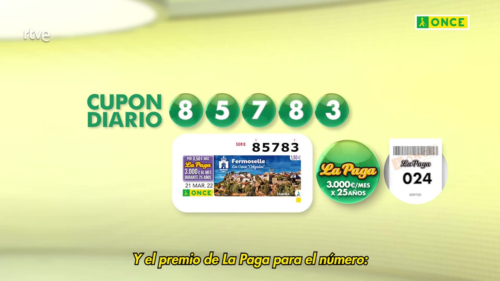 Sorteo ONCE - 21/03/22 - ver ahora