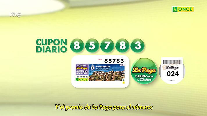 Sorteos ONCE - Resultado del sorteo ONCE.