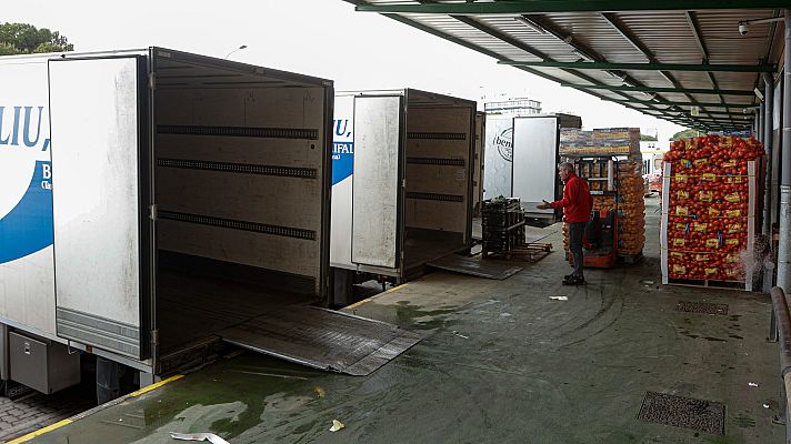 Telediario 1 - Aumentan los efectos del paro en la distribución de alimentos frescos y hortalizas