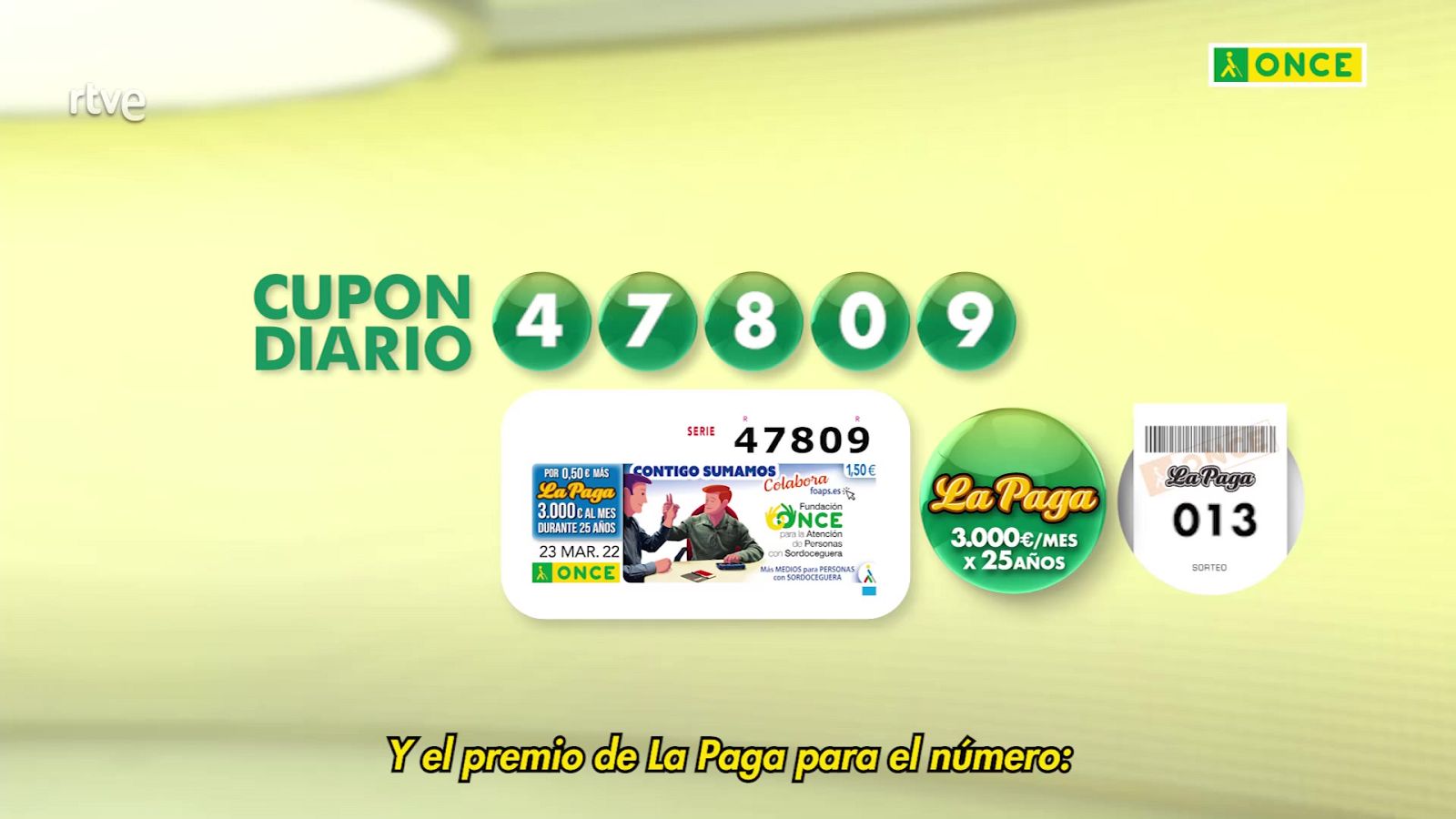 Sorteo ONCE - 23/03/22 - ver ahora