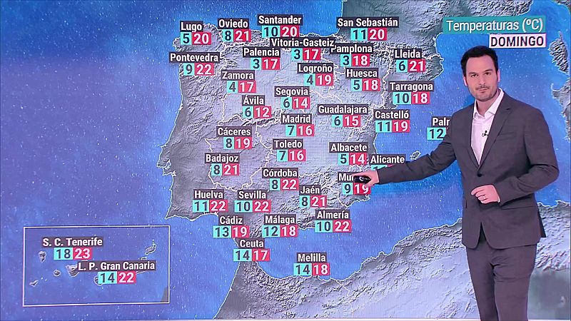 Las temperaturas diurnas aumentarán en la mitad sur peninsular y descenderán en el nordeste. En las mínimas predominarán los descensos - ver ahora