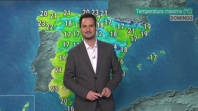 Subida generalizada de las temperaturas diurnas y chubascos en el este