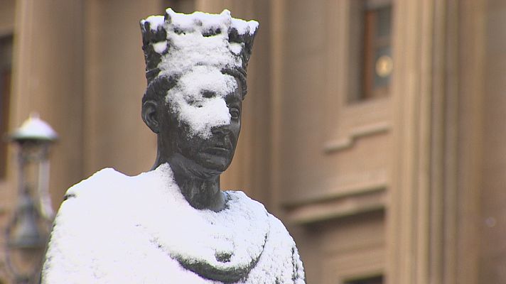 Telenavarra - Nieve "soleada" en Pamplona