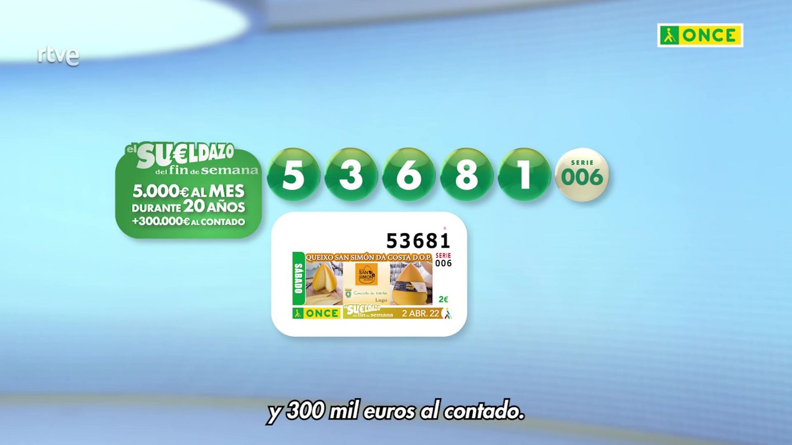 Sorteo ONCE - 02/04/22 - ver ahora