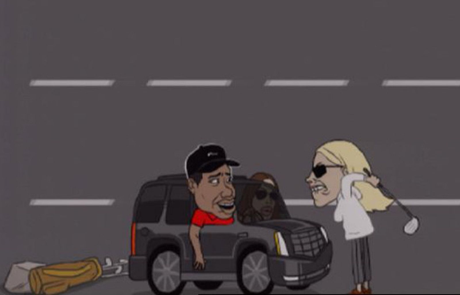 En internet se puede jugar a un juego que parodia el accidente de Tiger Woods.